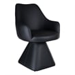 Inspire Contemporary Faux Leather Dining/Accent Chair with Swivel - Black