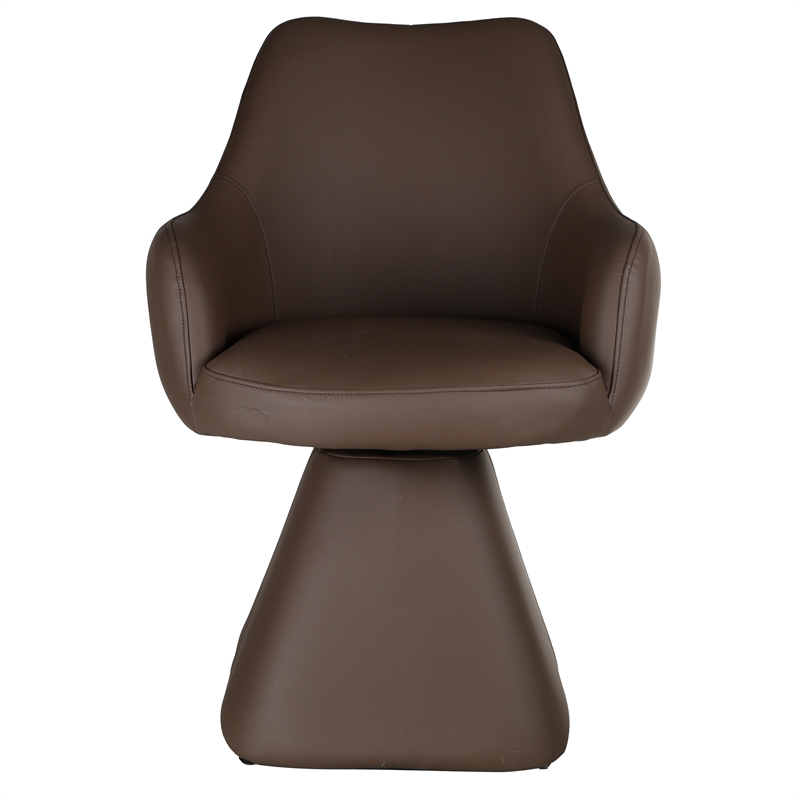 Inspire Contemporary Faux Leather Dining/Accent Chair with Swivel - Brown