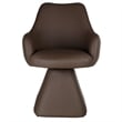 Inspire Contemporary Faux Leather Dining/Accent Chair with Swivel - Brown