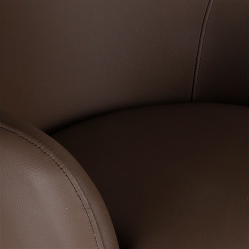 Inspire Contemporary Faux Leather Dining/Accent Chair with Swivel - Brown