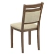 Inspire Modern Solid Wood & Fabric Dining Chair in Walnut & Beige (Set of 2)