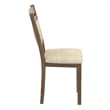Inspire Modern Solid Wood & Fabric Dining Chair in Walnut & Beige (Set of 2)