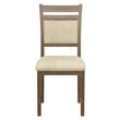 Inspire Modern Solid Wood & Fabric Dining Chair in Walnut & Beige (Set of 2)