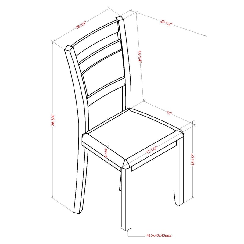 Inspire Modern Solid Wood & Fabric Dining Chair in Walnut & Beige (Set of 2)