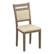 Inspire Modern Solid Wood & Fabric Dining Chair in Walnut & Beige (Set of 2)