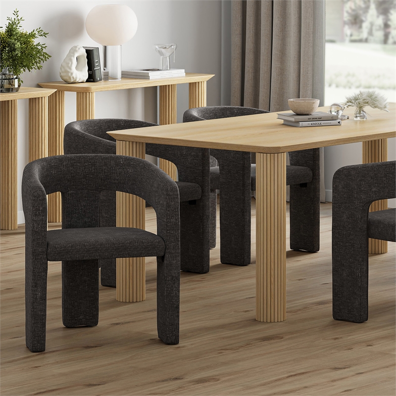 Inspire Modern Fabric Dining Chair in Charcoal (Set of 2)