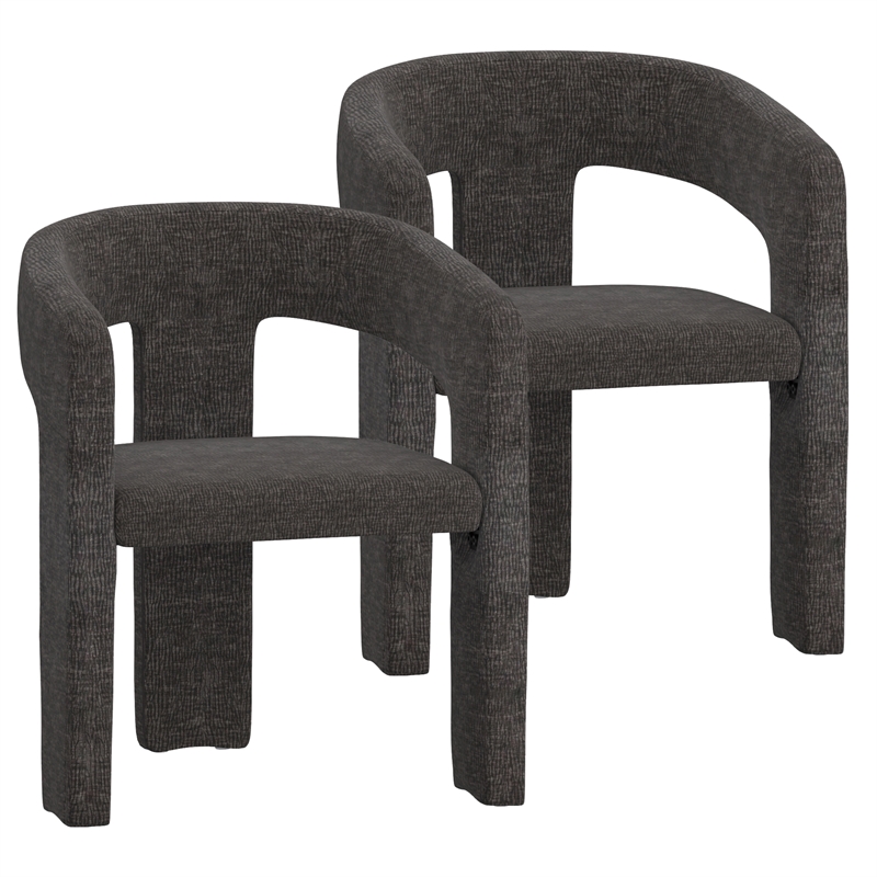 Inspire Modern Fabric Dining Chair in Charcoal (Set of 2)