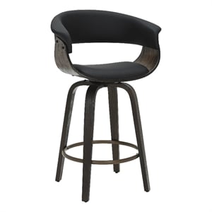 Inspire Bentwood 26&quot Counter Stool with Swivel in Black & Walnut (Set of 2)