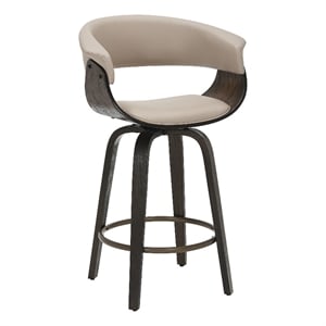 Inspire Bentwood 26&quot Counter Stool with Swivel in Mushroom & Walnut (Set of 2)