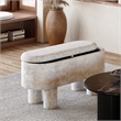 Inspire Modern Fabric Storage Ottoman Bench - Beige