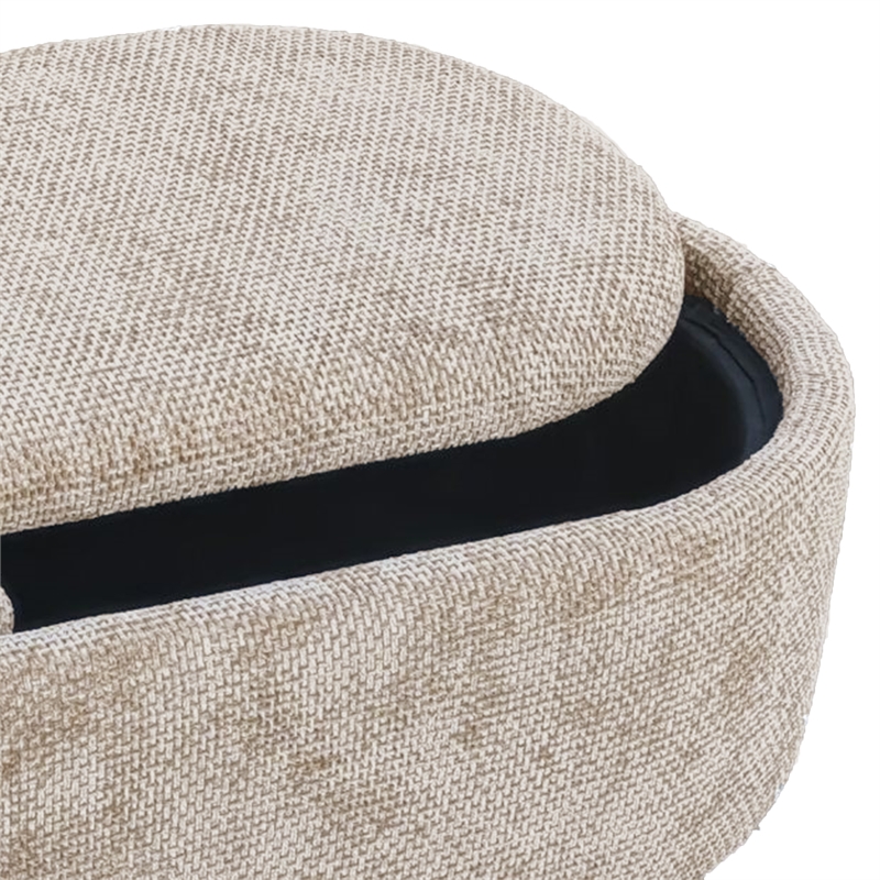 Inspire Modern Fabric Storage Ottoman Bench - Beige