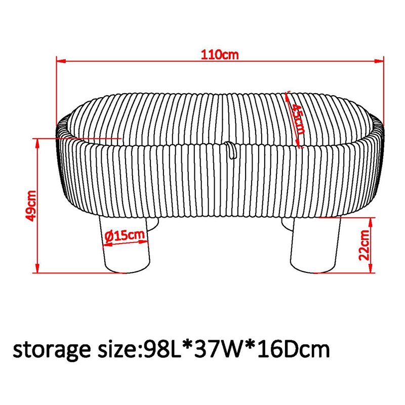 Inspire Modern Fabric Storage Ottoman Bench - Beige