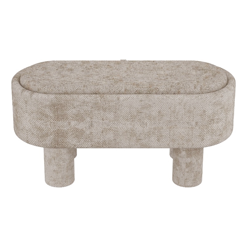Inspire Modern Fabric Storage Ottoman Bench - Beige