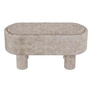 Inspire Modern Fabric Storage Ottoman Bench - Beige