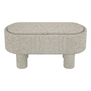 Inspire Modern Fabric Storage Ottoman Bench - Warm Grey