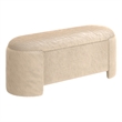 Inspire Mid-Century Modern Faux Fur Storage Ottoman - Dark Beige