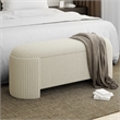 Inspire Modern Fabric Storage Ottoman - Ivory