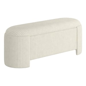 Inspire Modern Fabric Storage Ottoman - Ivory