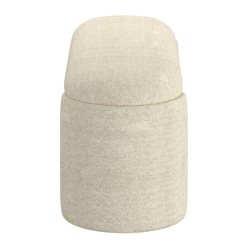 Inspire Modern Fabric Storage Ottoman - Beige