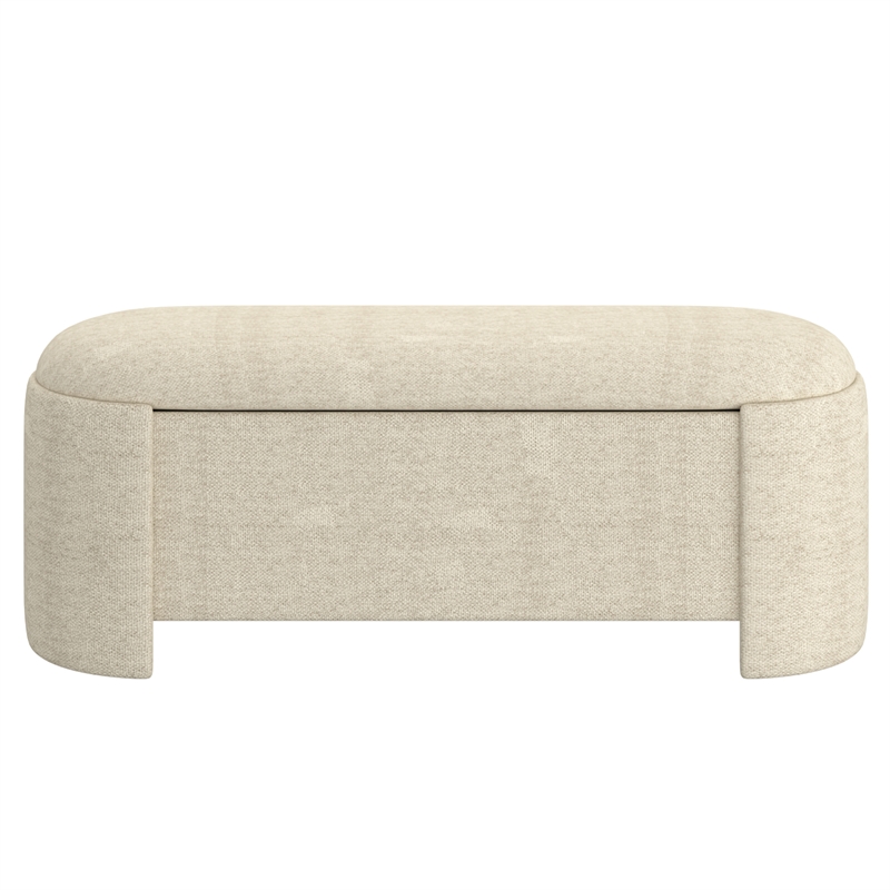 Inspire Modern Fabric Storage Ottoman - Beige