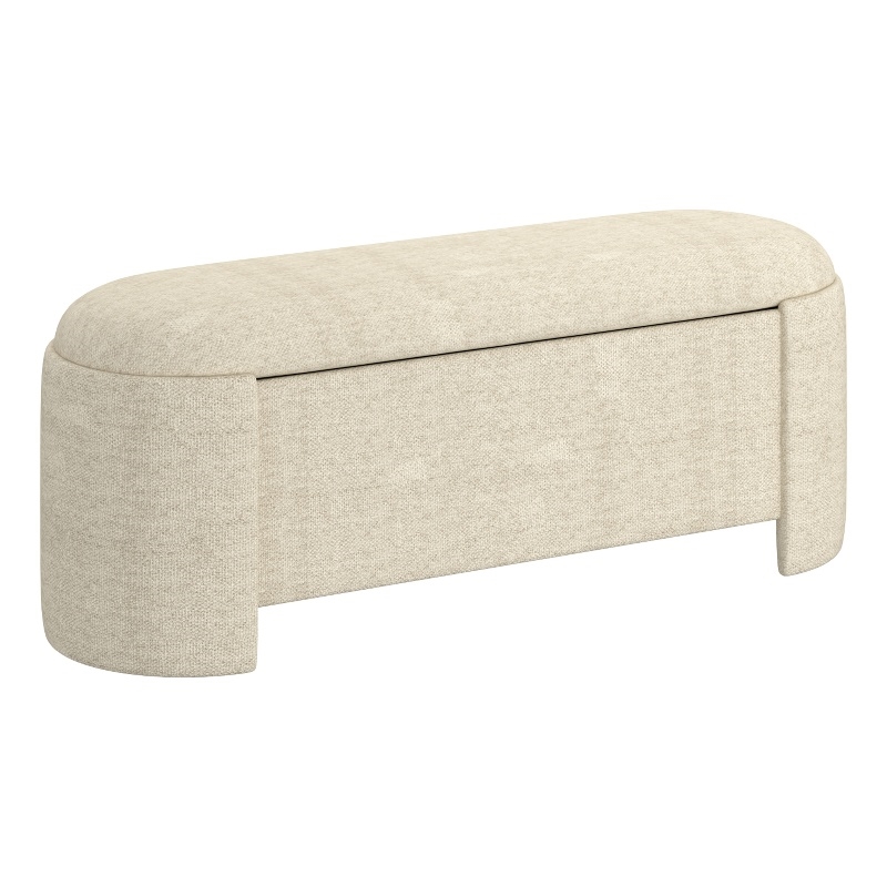 Inspire Modern Fabric Storage Ottoman - Beige