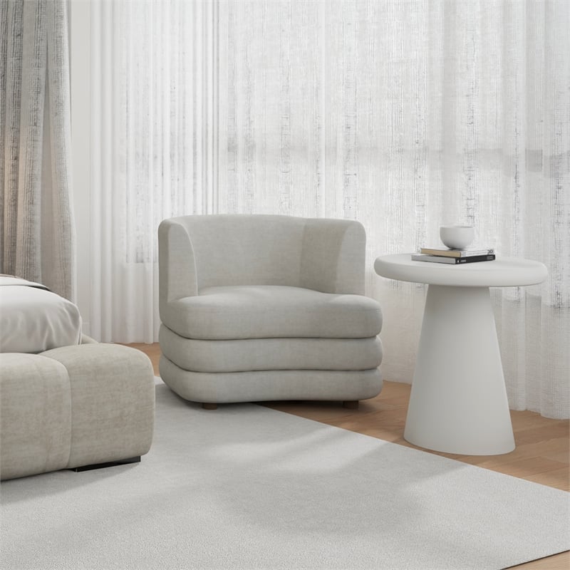 Inspire Contemporary Velvet Accent Chair - Beige