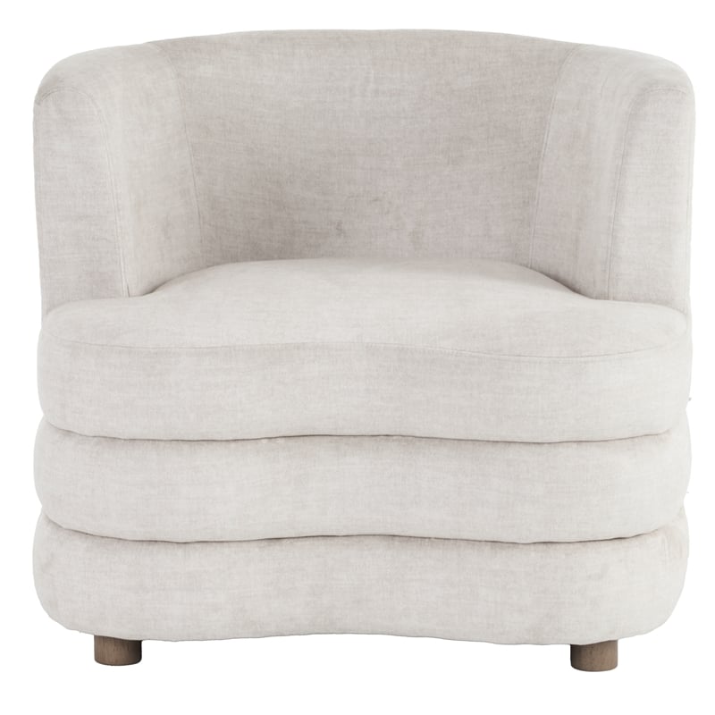 Inspire Contemporary Velvet Accent Chair - Beige