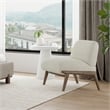 Inspire Contemporary Velvet & Solid Wood Accent Chair - Beige & Walnut
