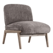Inspire Contemporary Velvet & Solid Wood Accent Chair - Dark Taupe & Walnut