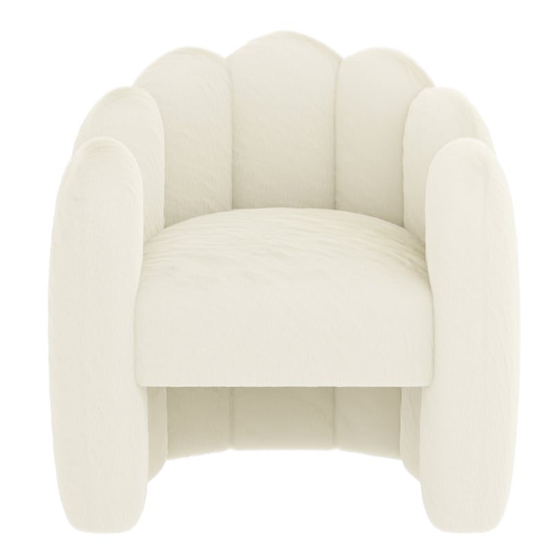 Inspire Modern Faux Fur Accent Chair - Ivory