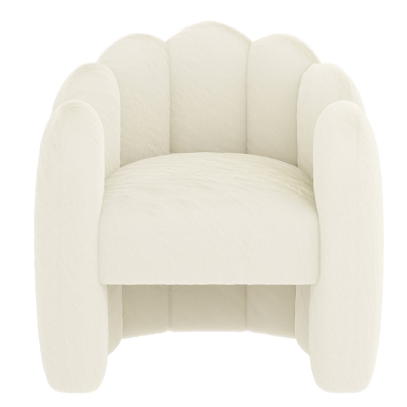 Inspire Modern Faux Fur Accent Chair - Ivory