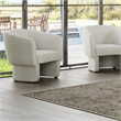 Inspire Contemporary Velvet Accent Chair - Beige