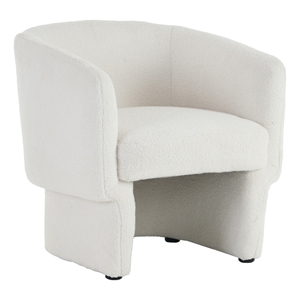 Inspire Contemporary Fabric Accent Chair - White Boucle