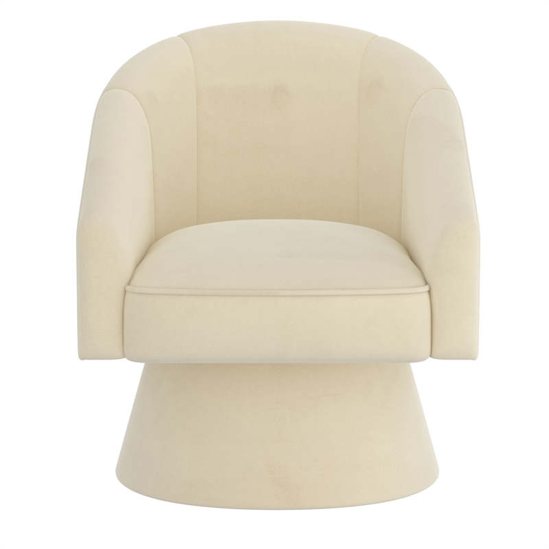 Inspire Modern Velvet Accent Chair - Ivory