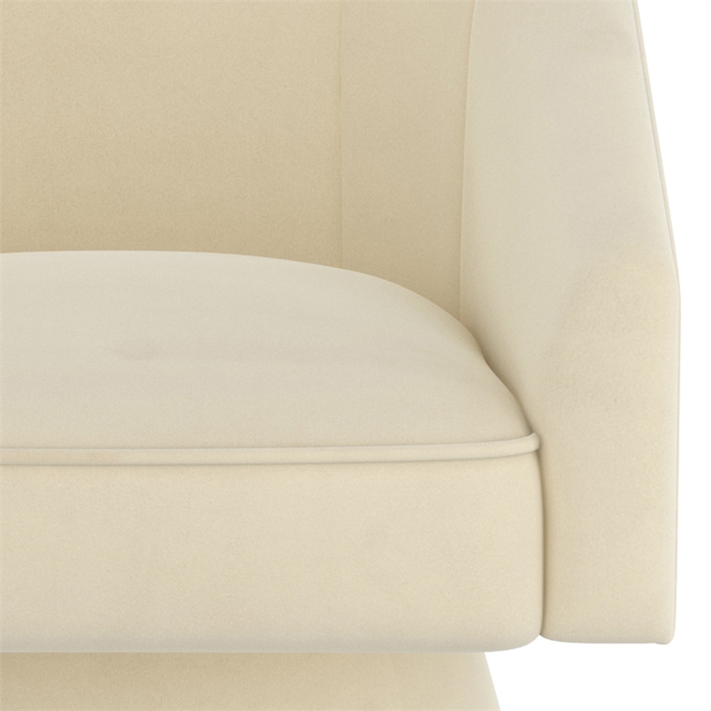 Inspire Modern Velvet Accent Chair - Ivory