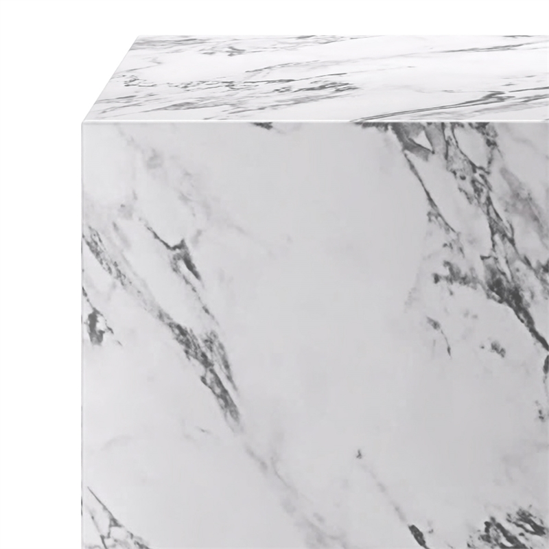 Inspire Contemporary ECC Concrete Square Accent Table - White