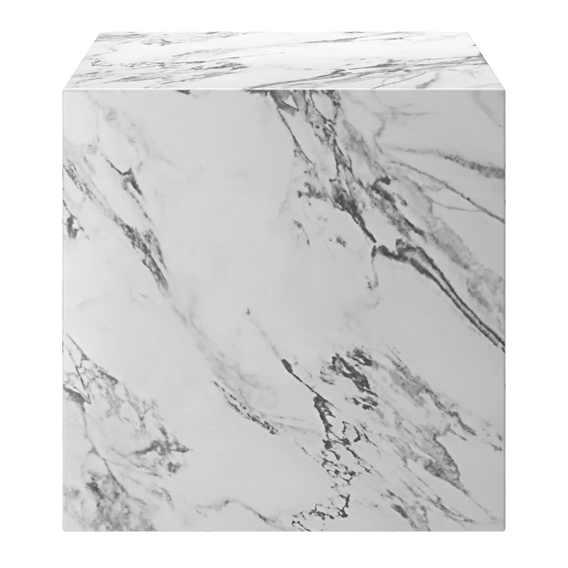 Inspire Contemporary ECC Concrete Square Accent Table - White
