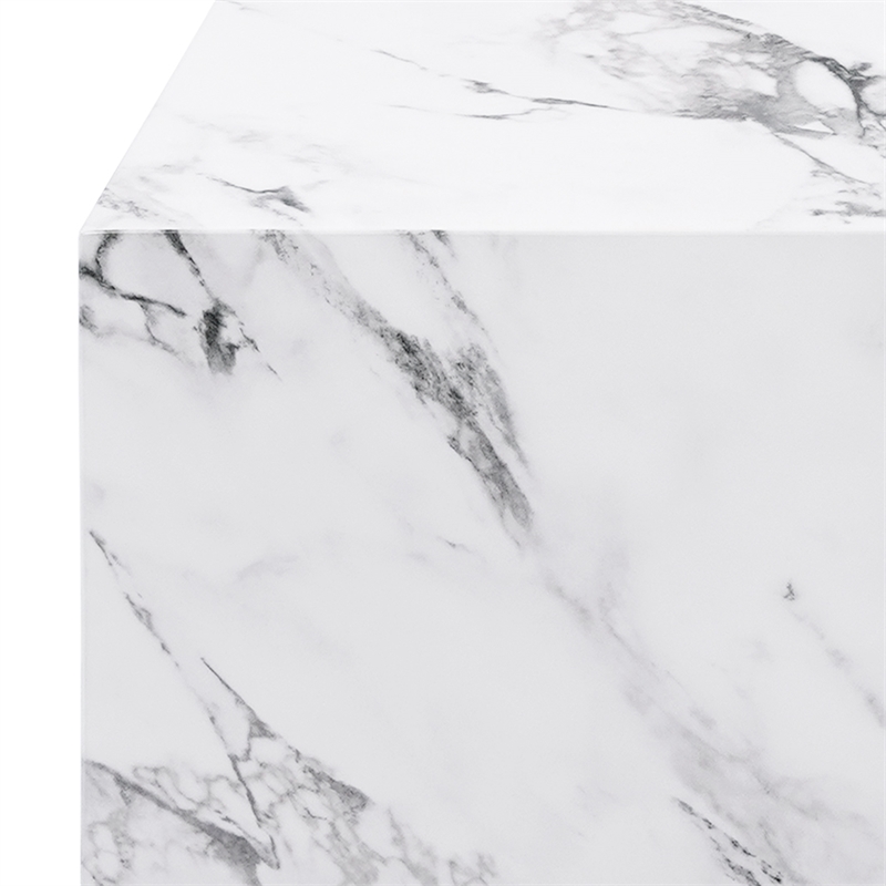 Inspire Contemporary ECC Concrete Square Accent Table - White