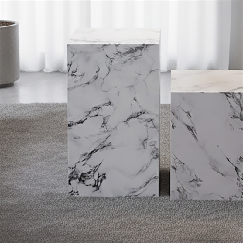 Inspire Contemporary ECC Concrete Tall Accent Table - White