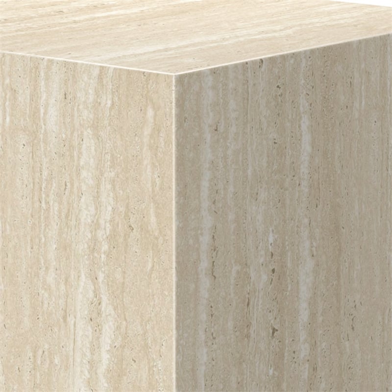 Inspire Contemporary ECC Concrete Square Accent Table - Travertine