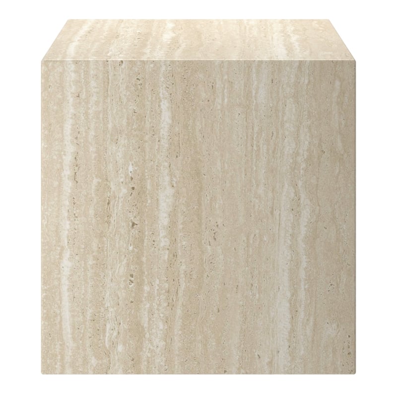 Inspire Contemporary ECC Concrete Square Accent Table - Travertine