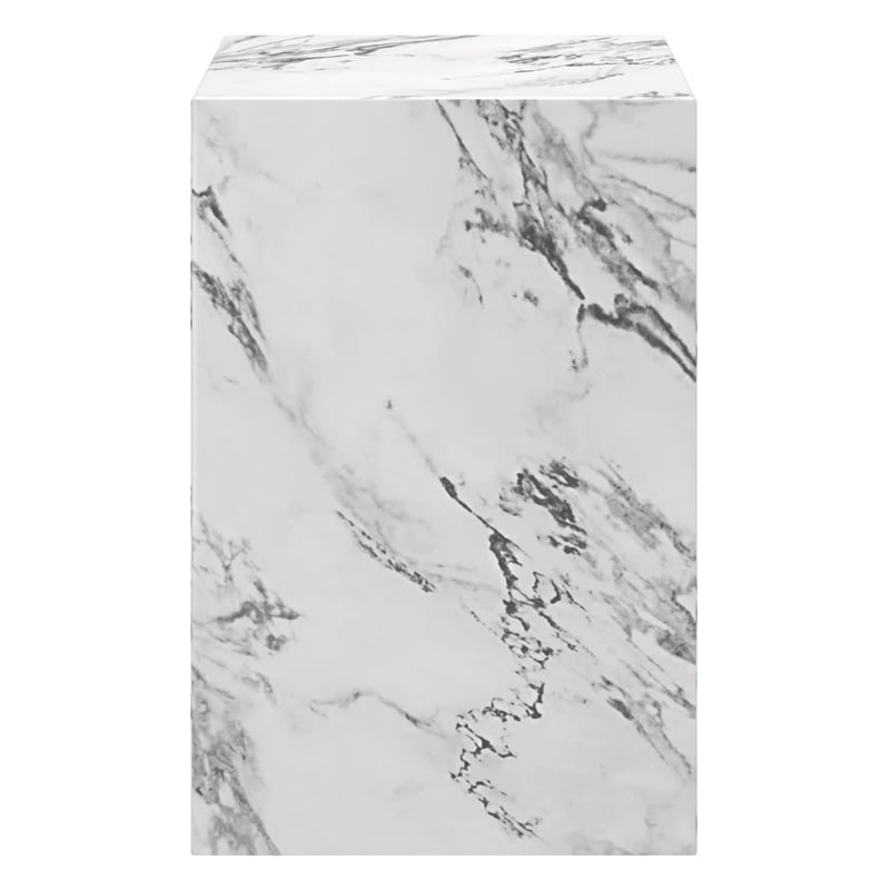 Inspire Contemporary ECC Concrete Square Accent Table in White