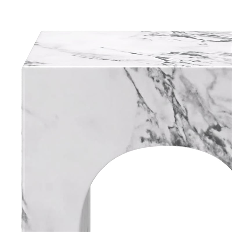 Inspire Contemporary ECC Concrete Square Accent Table in White