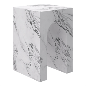 Inspire Contemporary ECC Concrete Square Accent Table in White