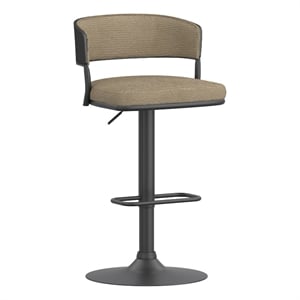 Inspire Fabric Bentwood Metal Adjustable Air-Lift Stool in Beige/Black(Set of 2)