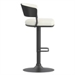 Inspire Fabric & Bentwood & Metal Adjustable Air-Lift Stool - Ivory/Black(Set-2)