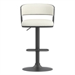 Inspire Fabric & Bentwood & Metal Adjustable Air-Lift Stool - Ivory/Black(Set-2)