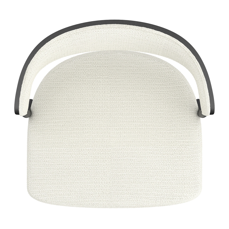 Inspire Fabric & Bentwood & Metal Adjustable Air-Lift Stool - Ivory/Black(Set-2)