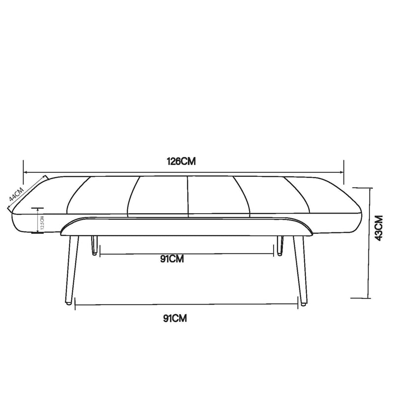 Inspire Mid-Century Modern Faux Leather & Metal Bench - Black & Walnut