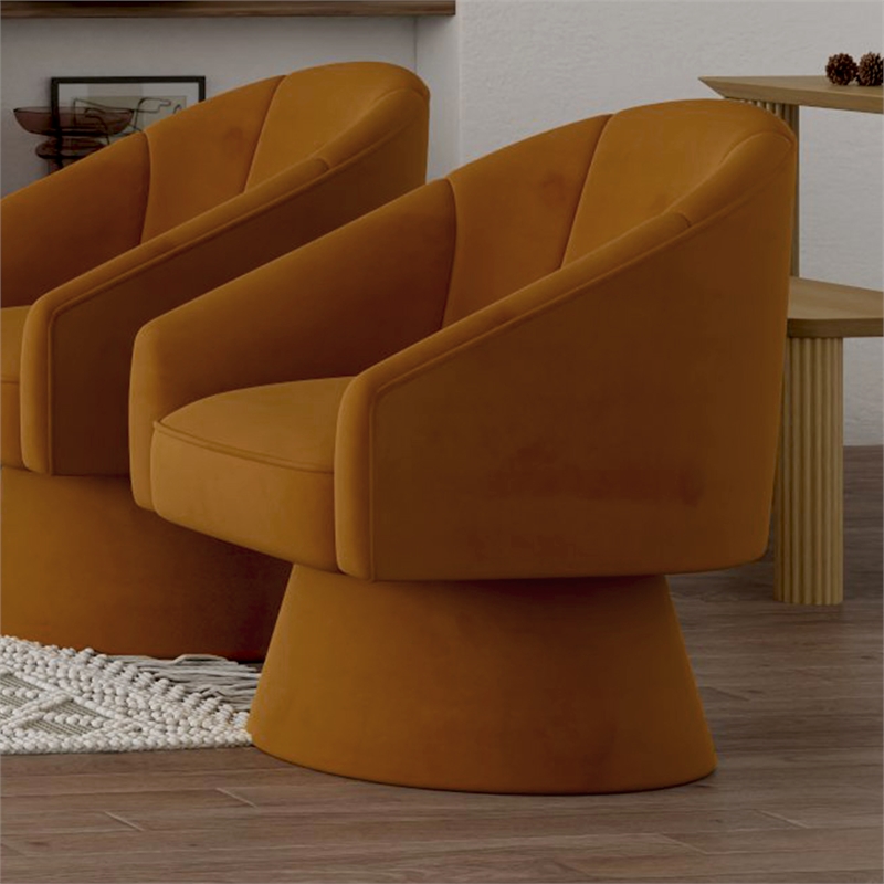 Inspire Modern Velvet Accent Chair - Tan